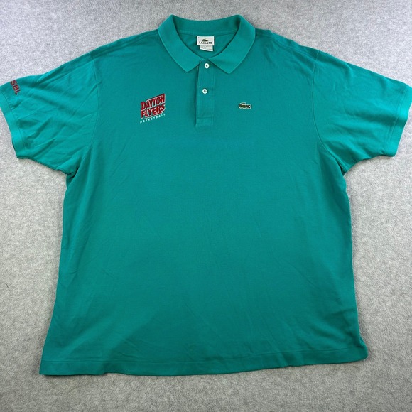 Lacoste Other - Lacoste Dayton Flyers Basketball Polo Shirt Mens 9 4XL Teal Green Pique Cotton
